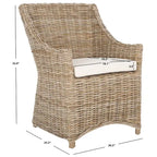 Wicker Washed Brown Wingback Arm Chair - Single Seat