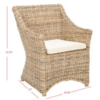 Wicker Washed Brown Wingback Arm Chair - Single Seat
