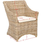 Wicker Washed Brown Wingback Arm Chair - Single Seat