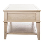 Sepia Pine Traditional Rectangle Coffee Table with 3 Drawers - 54x24x19 inches