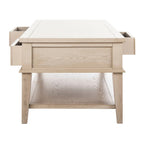 Sepia Pine Traditional Rectangle Coffee Table with 3 Drawers - 54x24x19 inches