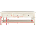 Sepia Pine Traditional Rectangle Coffee Table with 3 Drawers - 54x24x19 inches