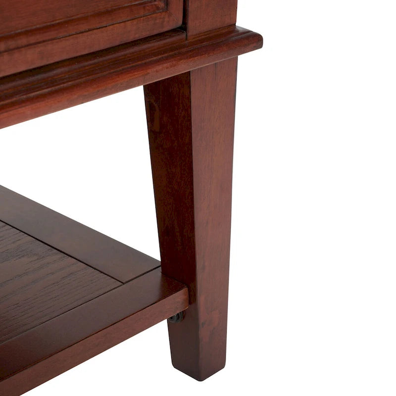 Sepia Pine Traditional Rectangle Coffee Table with 3 Drawers - 54x24x19 inches