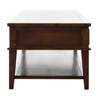 Sepia Pine Traditional Rectangle Coffee Table with 3 Drawers - 54x24x19 inches