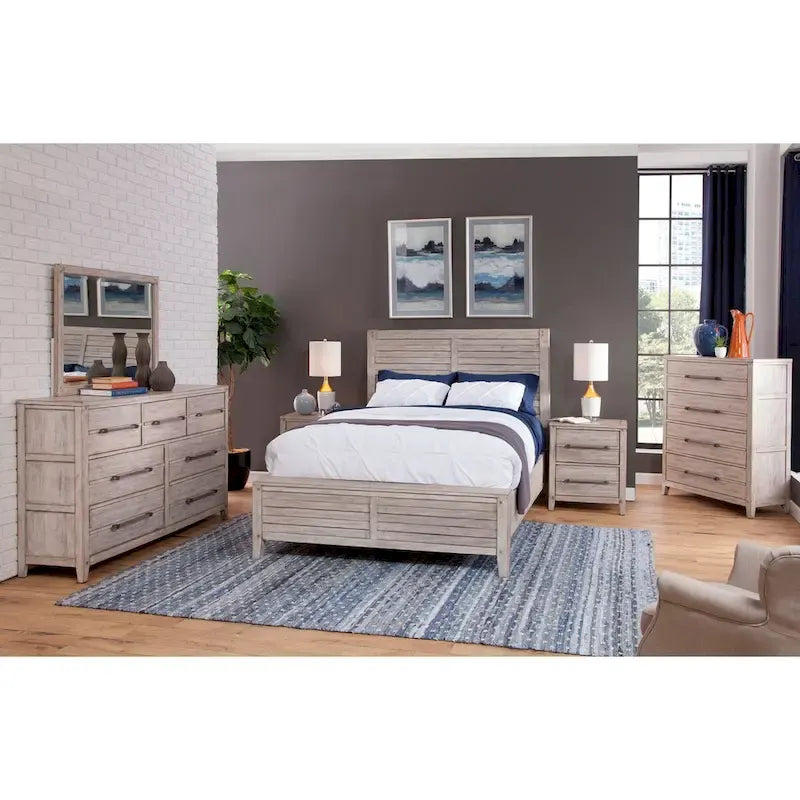 Weathered Gray Panel Bed - Queen/King Size