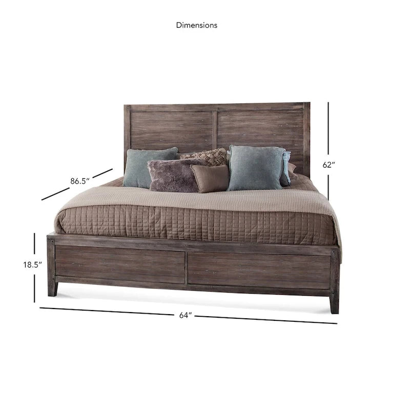 Weathered Gray Panel Bed - Queen/King Size
