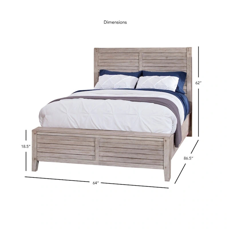 Weathered Gray Panel Bed - Queen/King Size