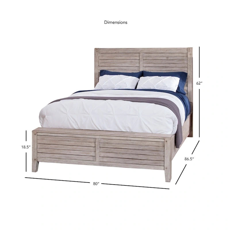 Weathered Gray Panel Bed - Queen/King Size