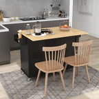 White Rolling Kitchen Island Solid Wood Top, Locking Wheels, Storage & More