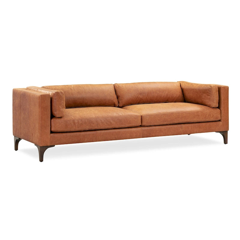 Cognac Tan Leather 3-Seater Sofa