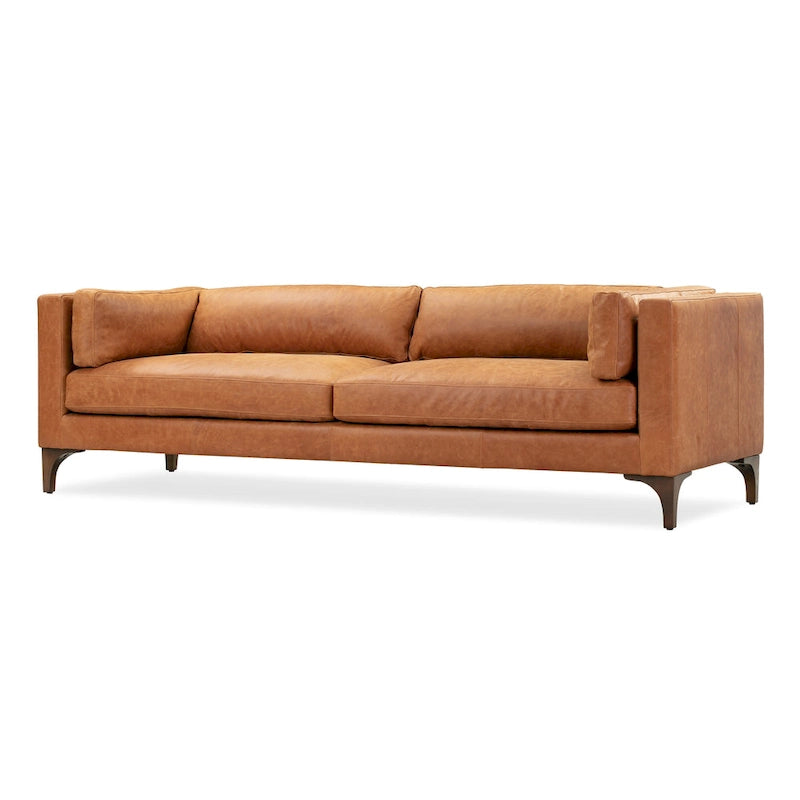Cognac Tan Leather 3-Seater Sofa