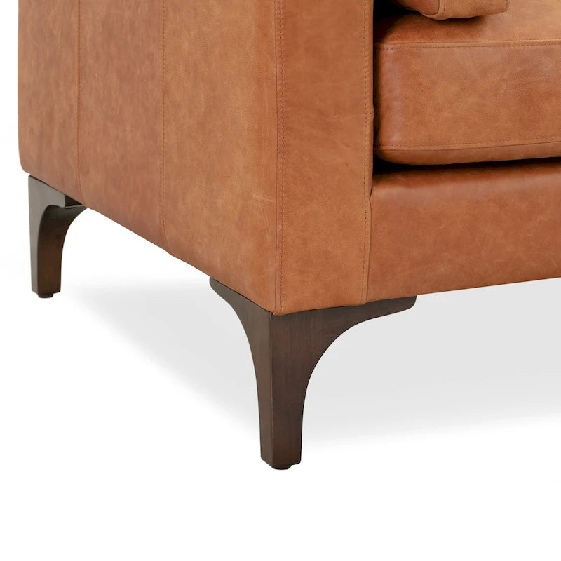 Cognac Tan Leather 3-Seater Sofa
