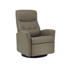 Leather Swivel Recliner with Power Headrest - Single Seat