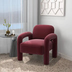 Mid-Century Modern Velvet Upholstered Accent Chair for Living Room