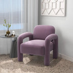 Mid-Century Modern Velvet Upholstered Accent Chair for Living Room