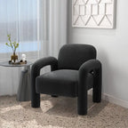 Mid-Century Modern Velvet Upholstered Accent Chair for Living Room