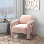 Mid-Century Modern Velvet Upholstered Accent Chair for Living Room