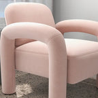 Mid-Century Modern Velvet Upholstered Accent Chair for Living Room