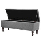 Beige Tufted Storage Bench Ottoman - 51"W x 18"D x 17"H