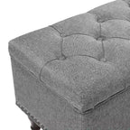 Beige Tufted Storage Bench Ottoman - 51"W x 18"D x 17"H
