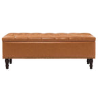 Beige Tufted Storage Bench Ottoman - 51"W x 18"D x 17"H