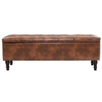 Beige Tufted Storage Bench Ottoman - 51"W x 18"D x 17"H