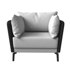 Black Single-Seater Sofa Armchair with Metal Legs - Modern Accent Chair