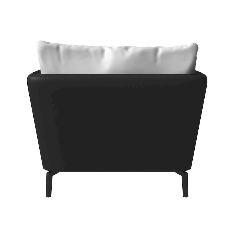 Black Single-Seater Sofa Armchair with Metal Legs - Modern Accent Chair