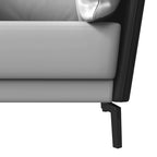 Black Single-Seater Sofa Armchair with Metal Legs - Modern Accent Chair