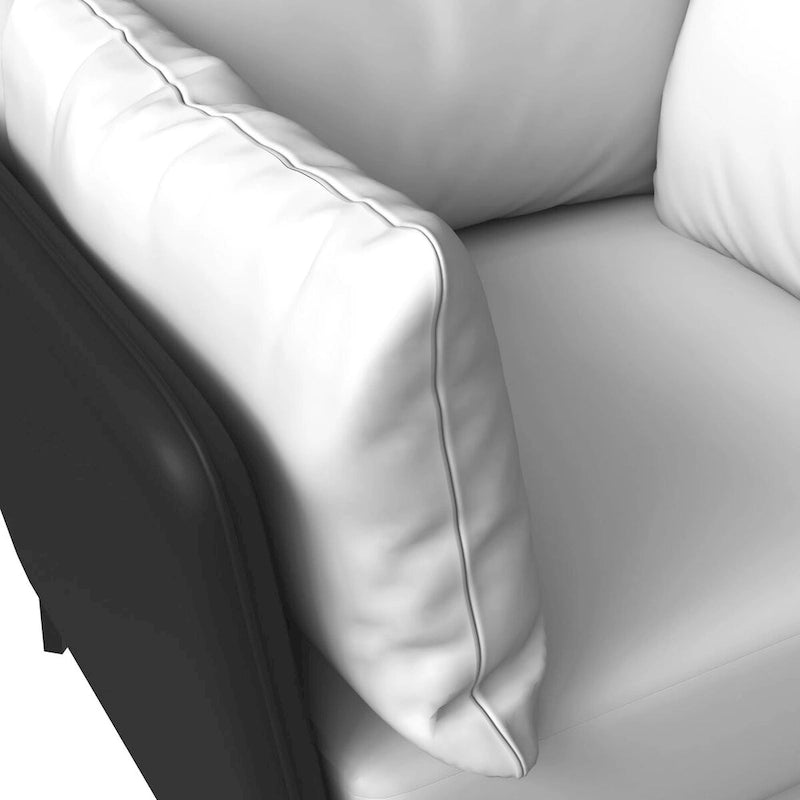 Black Single-Seater Sofa Armchair with Metal Legs - Modern Accent Chair