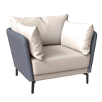 Black Single-Seater Sofa Armchair with Metal Legs - Modern Accent Chair
