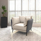 Black Single-Seater Sofa Armchair with Metal Legs - Modern Accent Chair