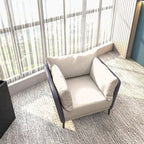 Black Single-Seater Sofa Armchair with Metal Legs - Modern Accent Chair