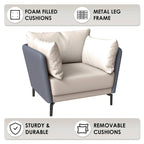 Black Single-Seater Sofa Armchair with Metal Legs - Modern Accent Chair