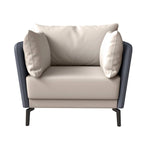 Black Single-Seater Sofa Armchair with Metal Legs - Modern Accent Chair
