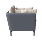Black Single-Seater Sofa Armchair with Metal Legs - Modern Accent Chair