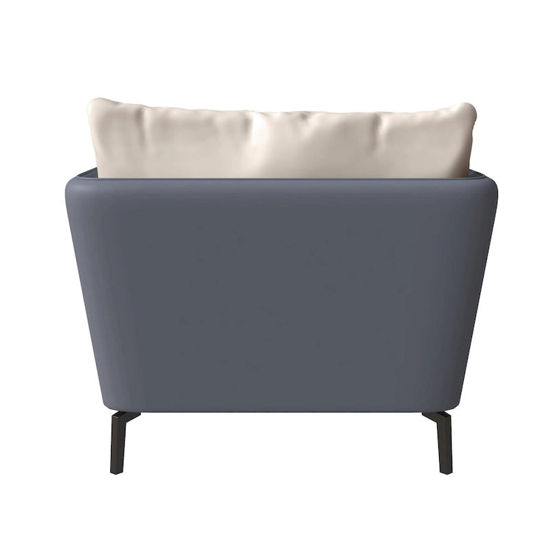 Black Single-Seater Sofa Armchair with Metal Legs - Modern Accent Chair