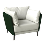 Black Single-Seater Sofa Armchair with Metal Legs - Modern Accent Chair