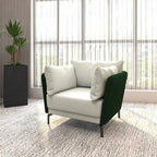 Black Single-Seater Sofa Armchair with Metal Legs - Modern Accent Chair