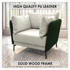 Black Single-Seater Sofa Armchair with Metal Legs - Modern Accent Chair