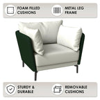 Black Single-Seater Sofa Armchair with Metal Legs - Modern Accent Chair