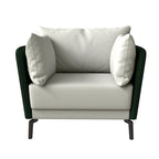 Black Single-Seater Sofa Armchair with Metal Legs - Modern Accent Chair