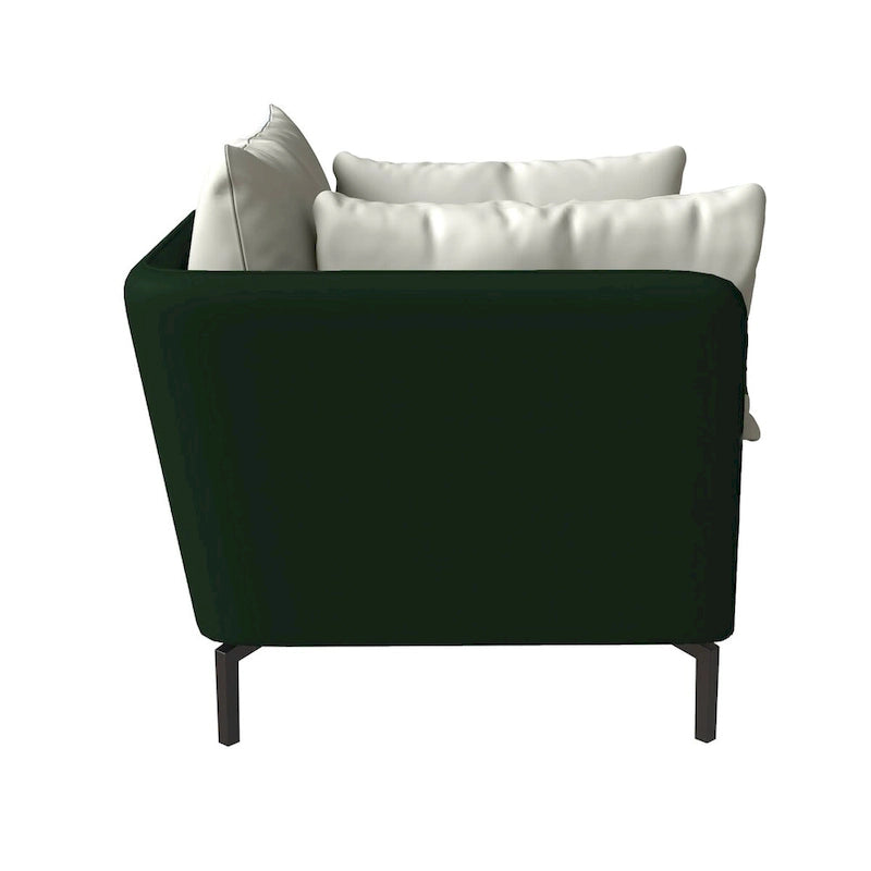 Black Single-Seater Sofa Armchair with Metal Legs - Modern Accent Chair