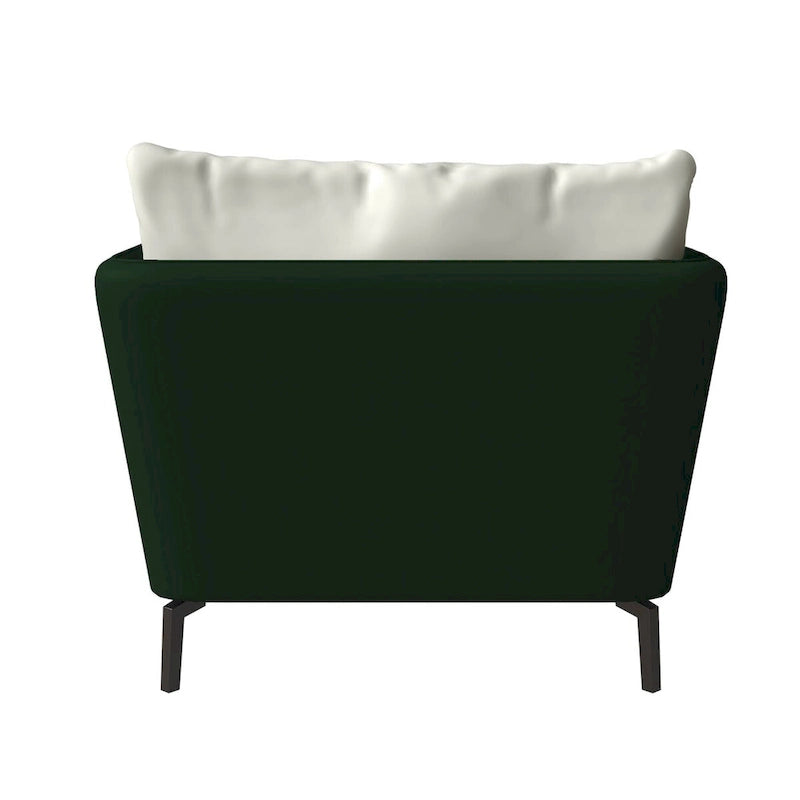 Black Single-Seater Sofa Armchair with Metal Legs - Modern Accent Chair