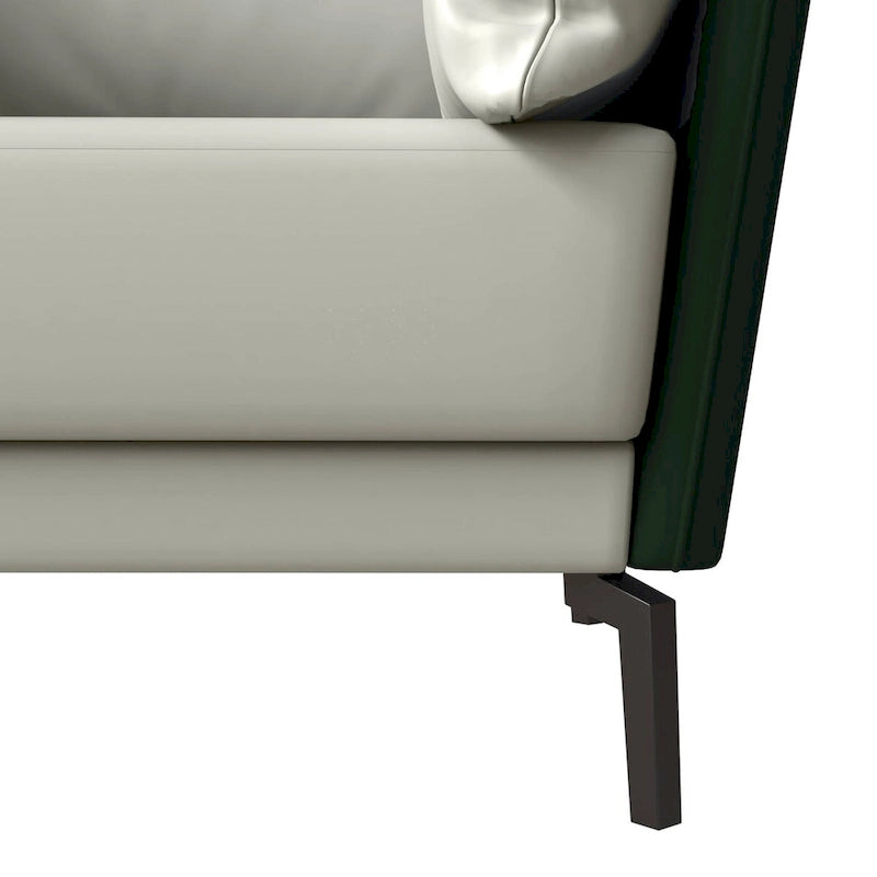 Black Single-Seater Sofa Armchair with Metal Legs - Modern Accent Chair