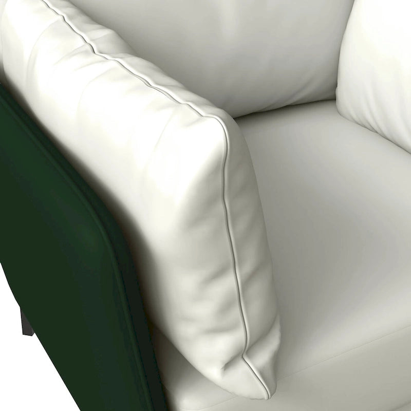 Black Single-Seater Sofa Armchair with Metal Legs - Modern Accent Chair