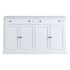 Kitchen Sideboard Storage Buffet Cabinet with 2 Drawers & 4 Doors Adjustable Shelves for Dining Room, Living Room (White)