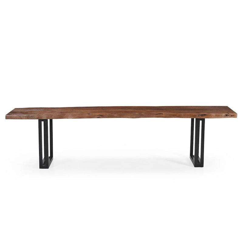Brown Acacia Wood Dining Bench - 2-3 Seater