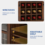 Farmhouse Sideboard Buffet with Wine Racks Storage Bar Cabinet with Drawers