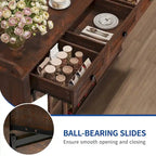 Farmhouse Sideboard Buffet with Wine Racks Storage Bar Cabinet with Drawers